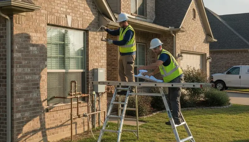 Professional Tulsa, OK plumber repairing a leaky pipe for local plumbing service