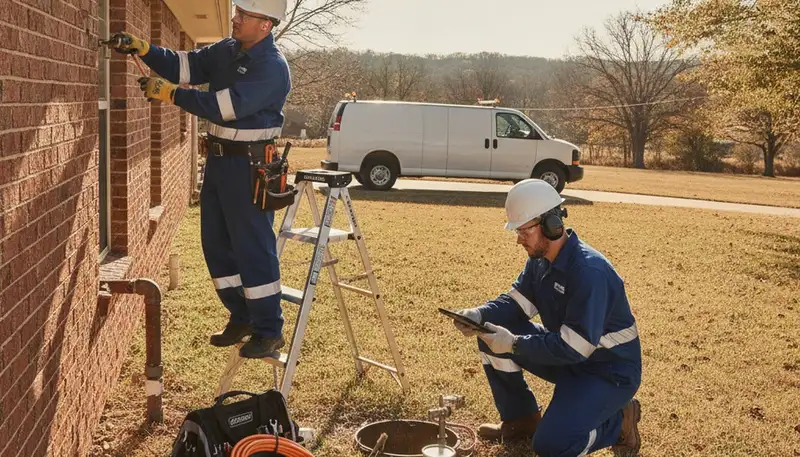 Professional Tulsa, OK plumber repairing a residential plumbing fixture for plumbing repair services