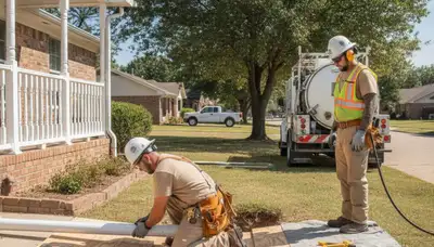 Tulsa, OK plumber repairing a pipe for residential plumbing service