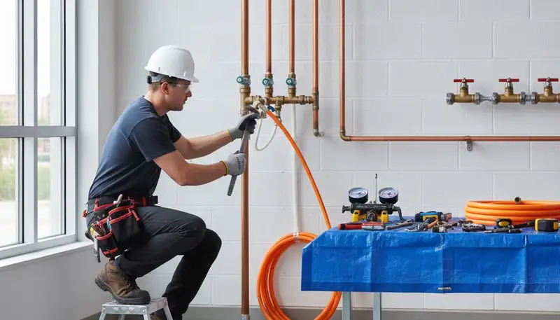 Tulsa, OK plumber repairing a residential pipe leak for same-day plumbing repair service