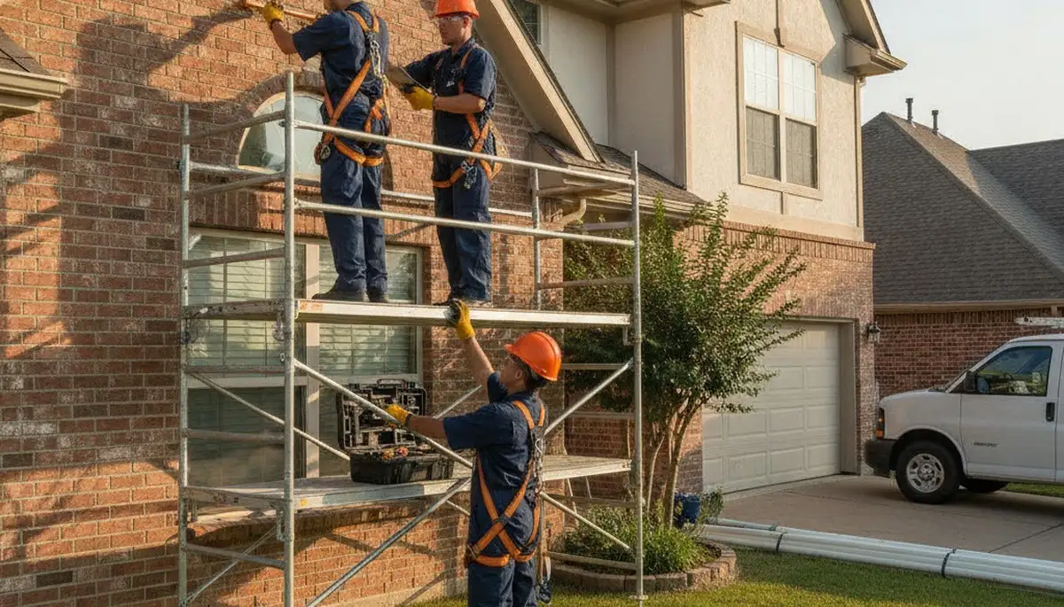 Tulsa, OK plumber repairing a pipe for plumbing service at a local home