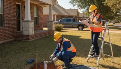 Tulsa, OK plumber repairing a residential pipe for plumbing service in a home