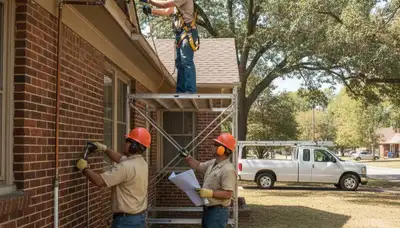 Tulsa, OK plumbing repair technician fixing a pipe for a local home service call