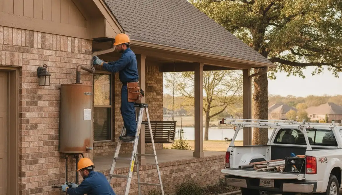 Tulsa, OK plumber repairing a residential plumbing issue for local homeowners
