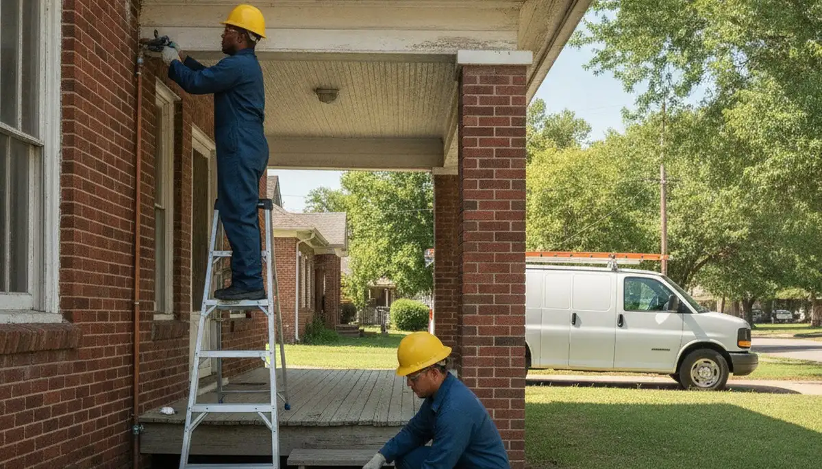 Tulsa, OK plumber repairing a leak for a plumbing service job