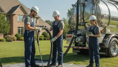 Septic pumping service truck for Tulsa, OK homes by On Call Plumbers