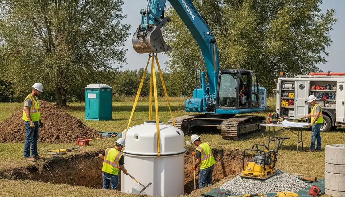 Septic tank installation in Tulsa, OK for homes, with site prep and final hookup by On Call Plumbers