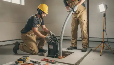 Tulsa, OK plumber installing sump pump to protect homes from flooding