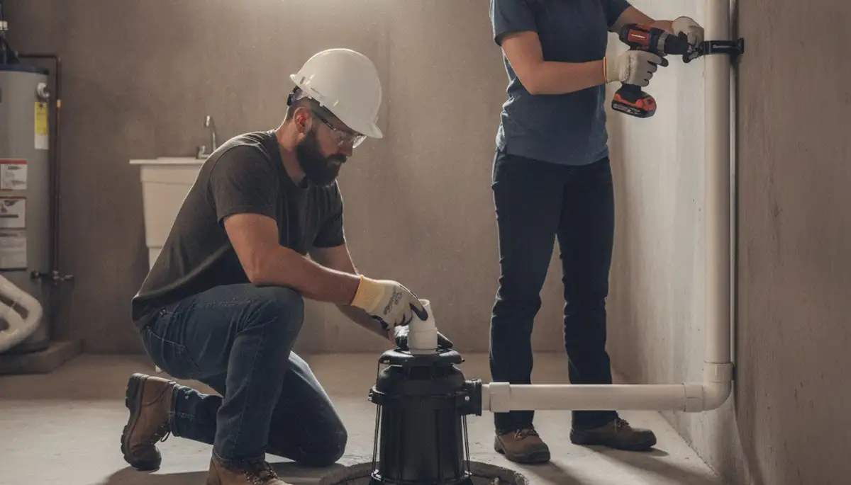 Sump pump installation by Tulsa, OK plumbers protecting homes from flooding