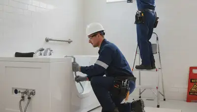 Walk-in tub installation by Tulsa, OK plumber for safer, accessible bathing